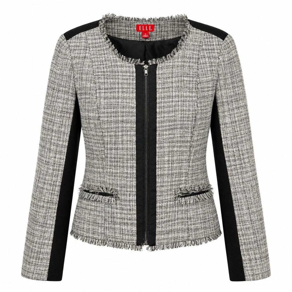 Old Money Tweed Jacket Women Size Large Dark Academia Preppy Office Chic Twee